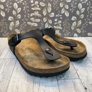Birkenstock Women's Gizeh Thong Sandal, Black, Size: 38, US 7,‎ Made Germany